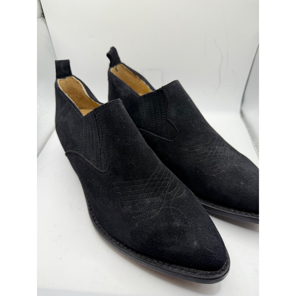 Frye Sacha Western Shooties Black‎ Suede Pointed Toe Ankle Boots Womens 6.5 B